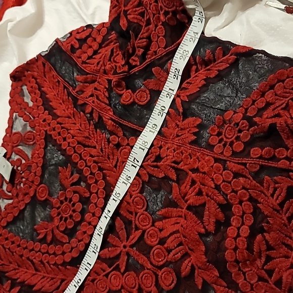 GORGEOUS SOFT EMBROIDERED MESH PLUS SIZE ELEGANT BLOUSE TOP SHIRT 1X - Picture 8 of 14